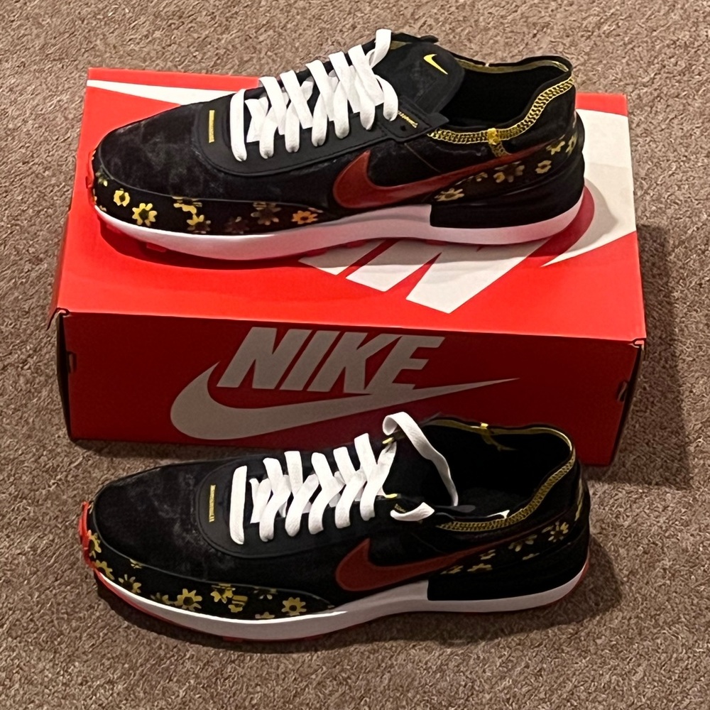 Nike Waffle One Black and Red Men's Sneakers